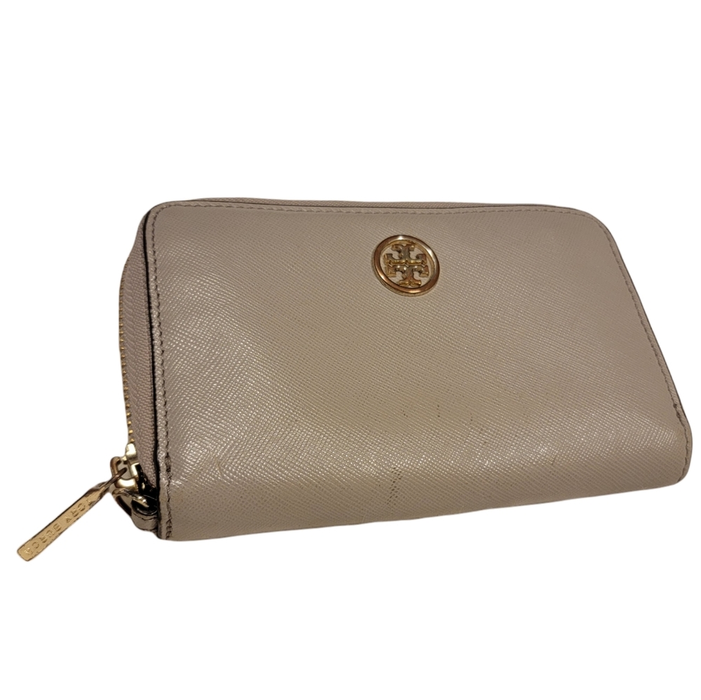 Tory Burch ROBINSON Fleming Stud ZIP CONTINENTAL WALLET metal logo